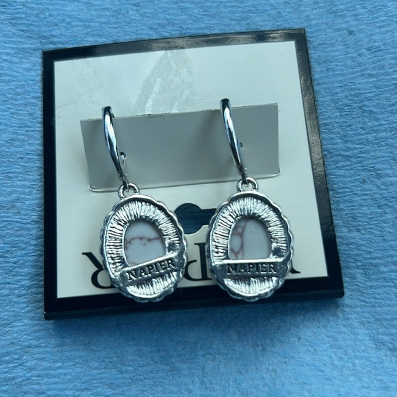 Napier  Silver Tone Oval Drop
Earrings - Picture 6 of 6